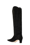 Western Wally in Black Suede
