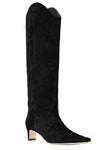 Western Wally in Black Suede