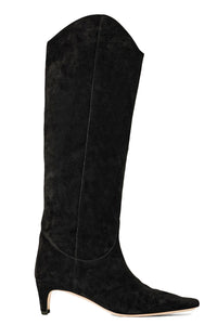 Western Wally in Black Suede