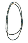 Gemstone Necklace with Gold Plated Rings in Opaque Apatite