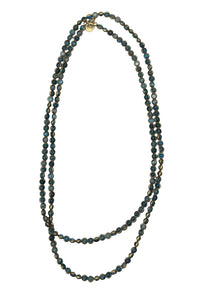 Gemstone Necklace with Gold Plated Rings in Opaque Apatite