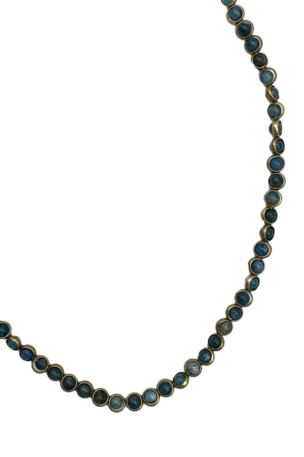 Gemstone Necklace with Gold Plated Rings in Opaque Apatite