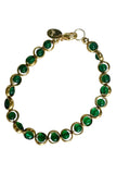 Gemstone Bracelet with Antique Gold Rings in Green Onyx