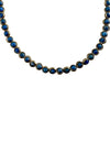 Gemstone Necklace with Gold Plated Rings in Denim Lapis