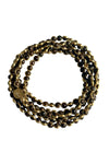 Gemstone Necklace with Antique Gold Rings in Bronzite