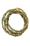Gemstone Necklace with Antique Gold Rings in Green Aventurine
