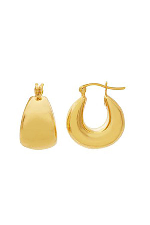 14K Gold Puffy Hoops