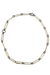 Gold Vermeil & Silver Link Chain with Pave Diamond