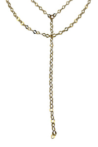 Double Layer "Y" Necklace of 14K Gold Filled Dappled Chain