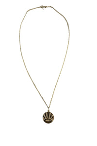 Gold Vermeil & Pave Diamond Horizon Evil Eye Pendant Necklace