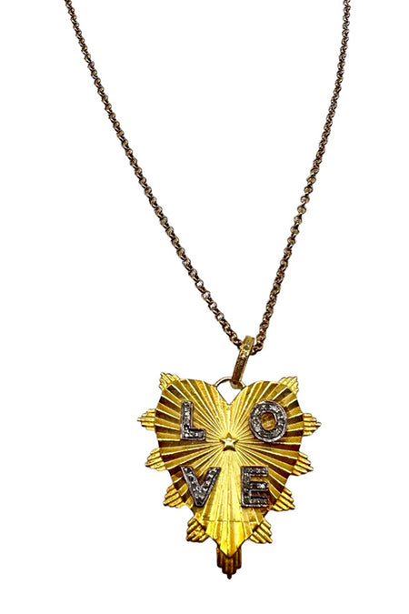 Faceted Labradorite Rondelles with 3 14K Gold Vermeil and Diamond Drop Necklace