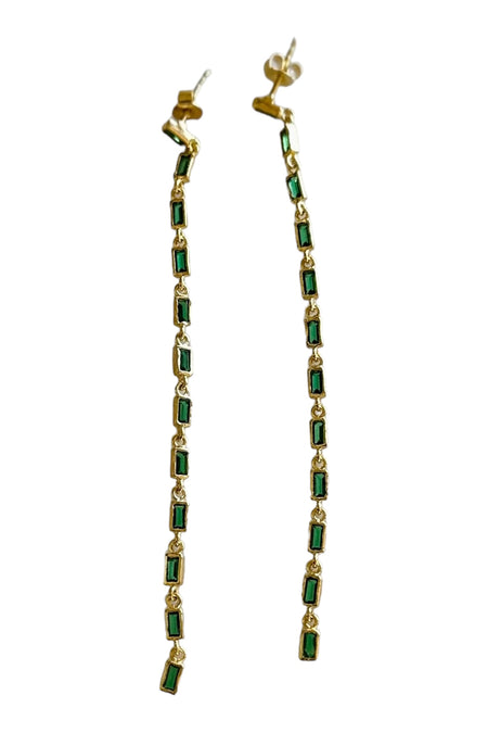 LUCKY YOU NECKLACE: 14K Gold Vermeil and Emerald 4 Leaf Clover on 14K Gold Filled Dapped Chain