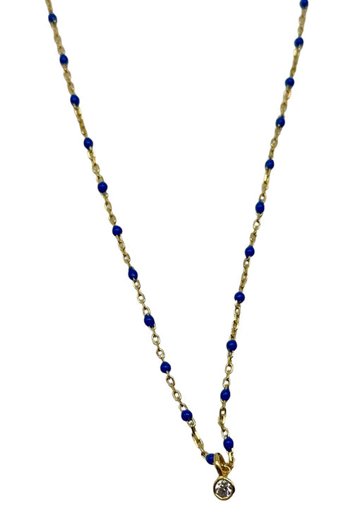 Faceted Sapphire Chain with Single Gold Vermeil & Lab Grown Diamond