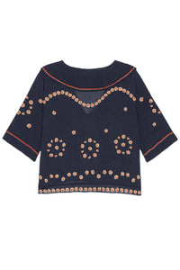 The Beaded Vintage Sailor Top in Navy