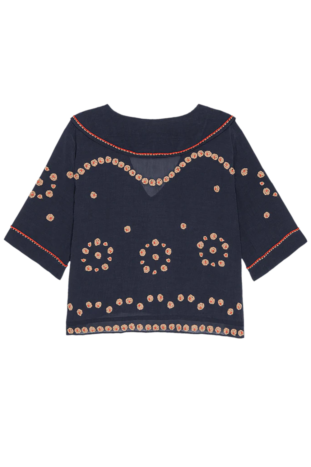 The Beaded Vintage Sailor Top in Navy