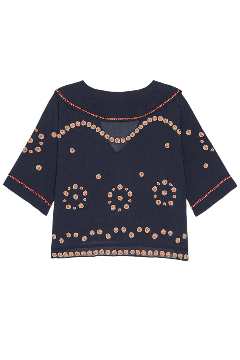 The Beaded Vintage Sailor Top in Navy