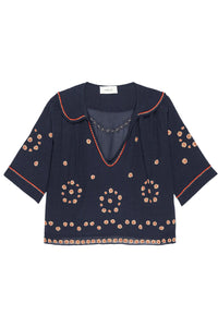 The Beaded Vintage Sailor Top in Navy