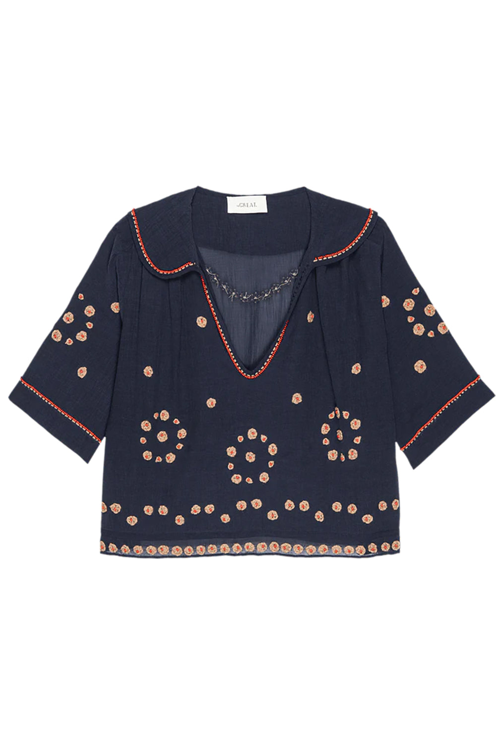 The Beaded Vintage Sailor Top in Navy