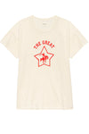 The Boxy Crew in Washed White with Rodeo Star Graphic