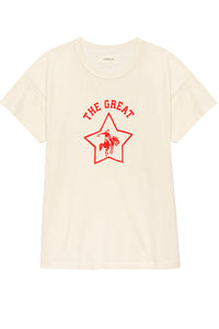 The Boxy Crew in Washed White with Rodeo Star Graphic