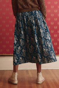 The Viola Skirt in Indigo Bandana