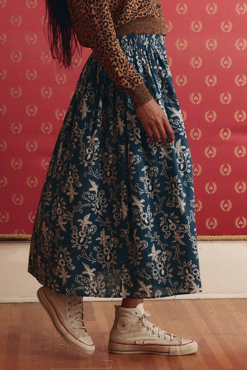 The Viola Skirt in Indigo Bandana