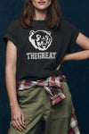 The Boxy Crew in Washed Black with Bear Graphic