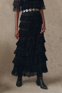 The Winter Mesh Maxi Skirt in Black