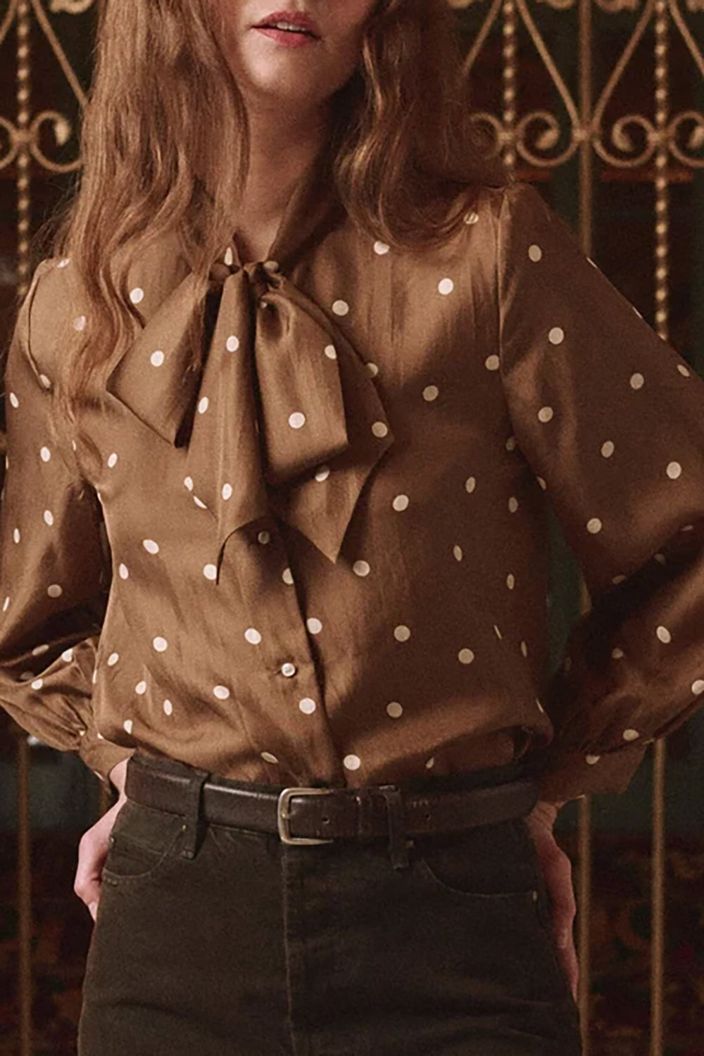 Zenith Top in Copper Bubble Dot