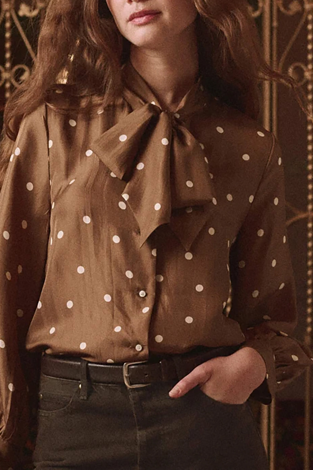Zenith Top in Copper Bubble Dot