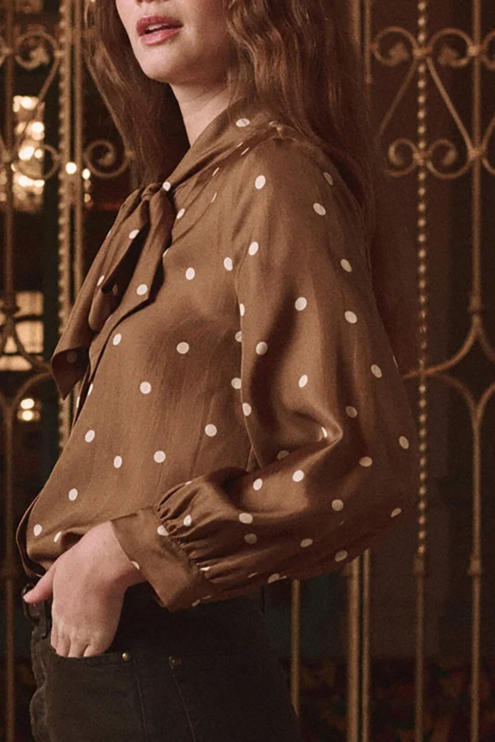 Zenith Top in Copper Bubble Dot