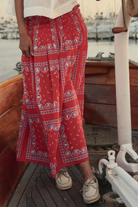 The Canary Skirt in Red Sailboat Bandana