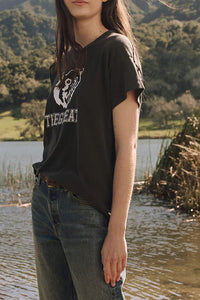 The Boxy Crew in Washed Black with Bear Graphic