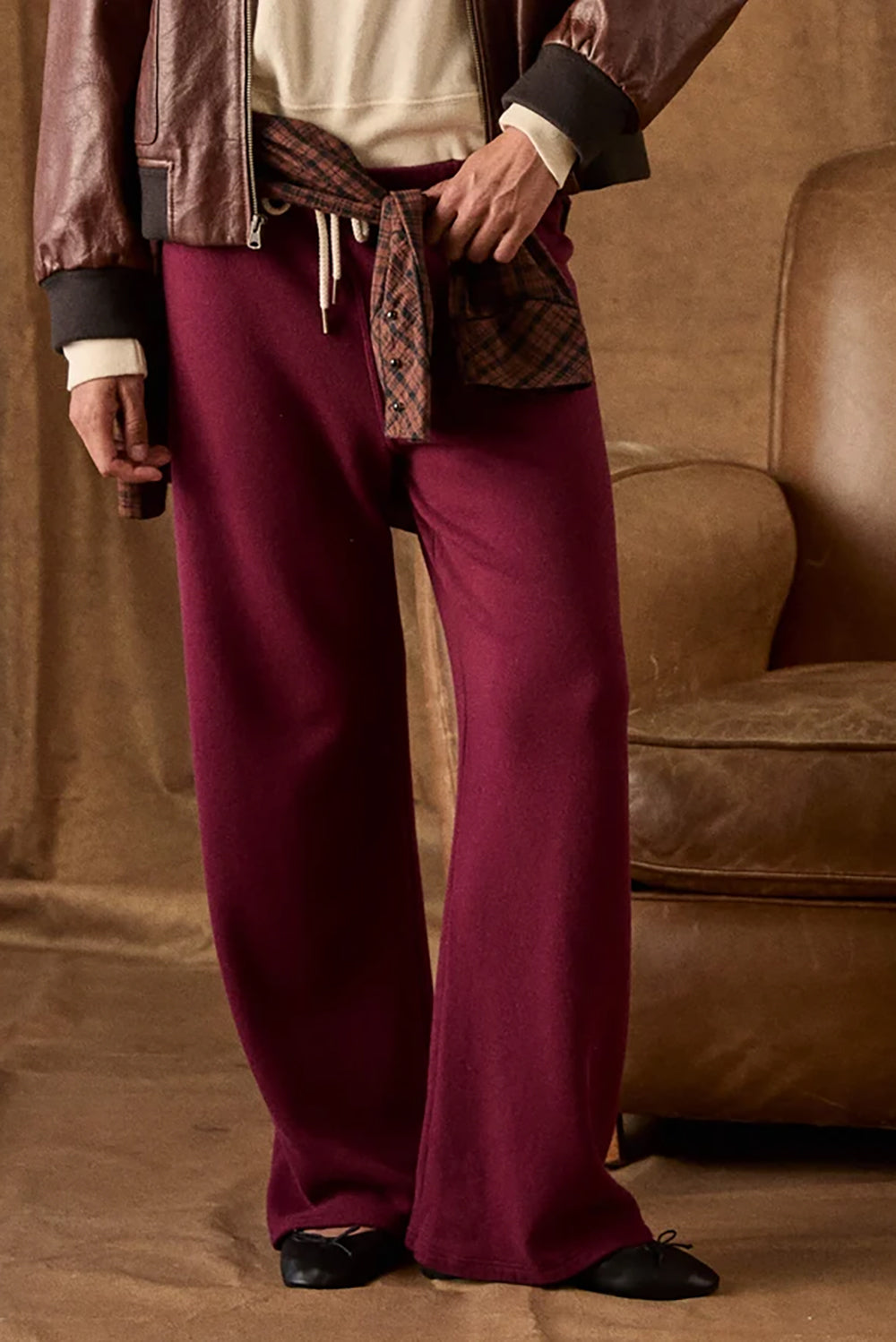 The Fleece Lap Sweatpant in Plum