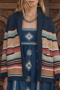 The Mountain Lodge Cardigan in Taos Stripe