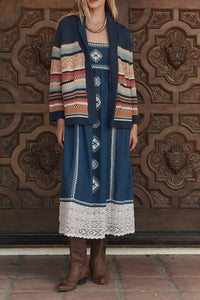 The Mountain Lodge Cardigan in Taos Stripe