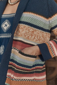 The Mountain Lodge Cardigan in Taos Stripe