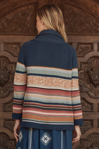 The Mountain Lodge Cardigan in Taos Stripe