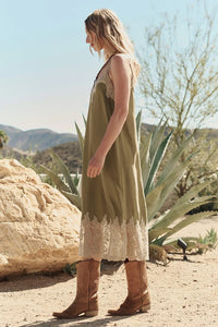 Legacy Dress in Light Olive Cream