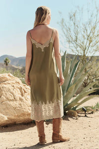 Legacy Dress in Light Olive Cream