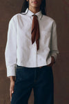 The Cropped Oxford Shirt in White