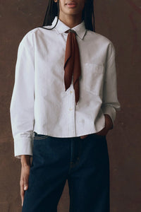 The Cropped Oxford Shirt in White