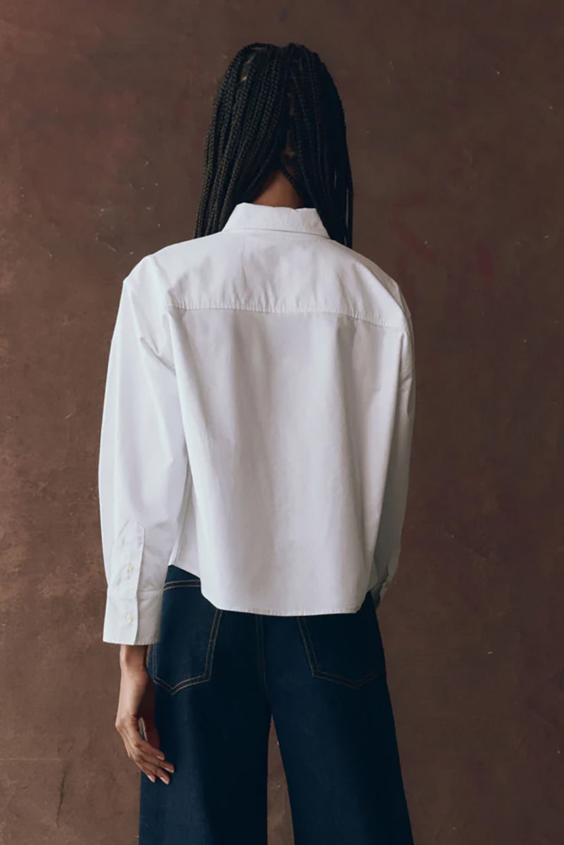 The Cropped Oxford Shirt in White