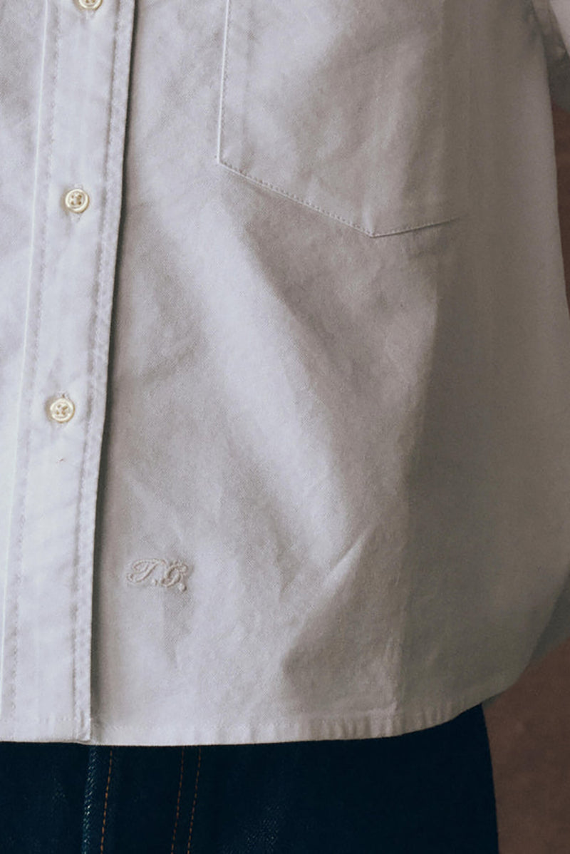 The Cropped Oxford Shirt in White