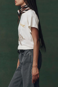 The Boxy Crew Tee with Horse Embroidery