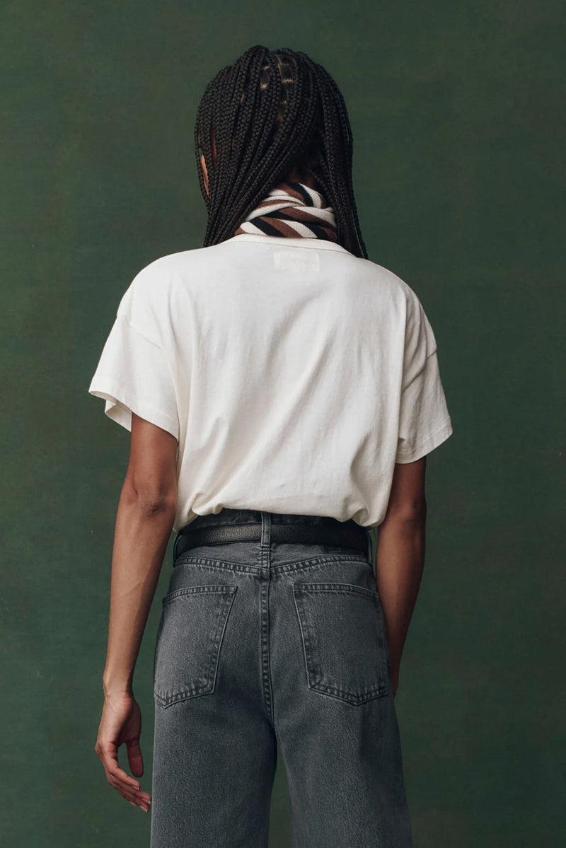 The Boxy Crew Tee with Horse Embroidery