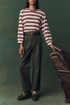 The Campus Crew in Cream Bridle Stripe