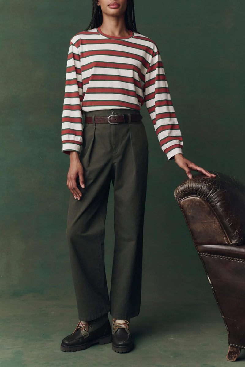 The Campus Crew in Cream Bridle Stripe