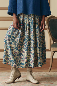 The Highland Skirt in Blue Scattered Bloom