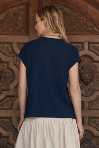 The Boxy Crew with Everglade Graphic in True Navy